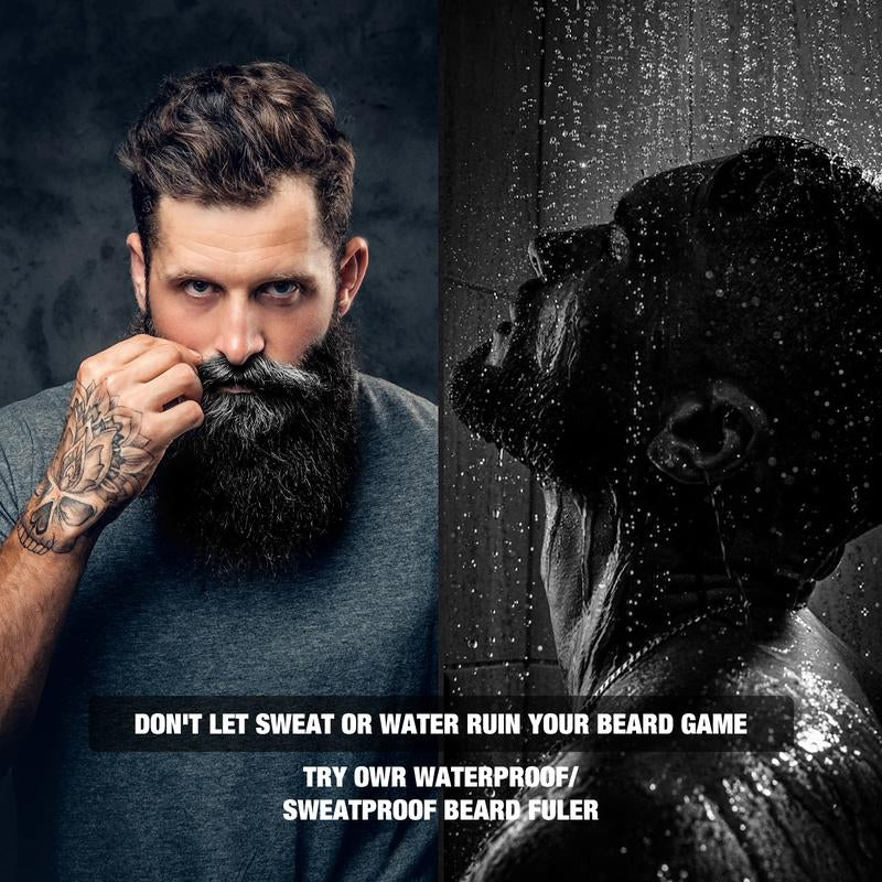 Lopeie Beard Pencil Filler for Men – Waterproof Beard Pen with Brush for Natural Beard & Mustache Enhancement (Black)